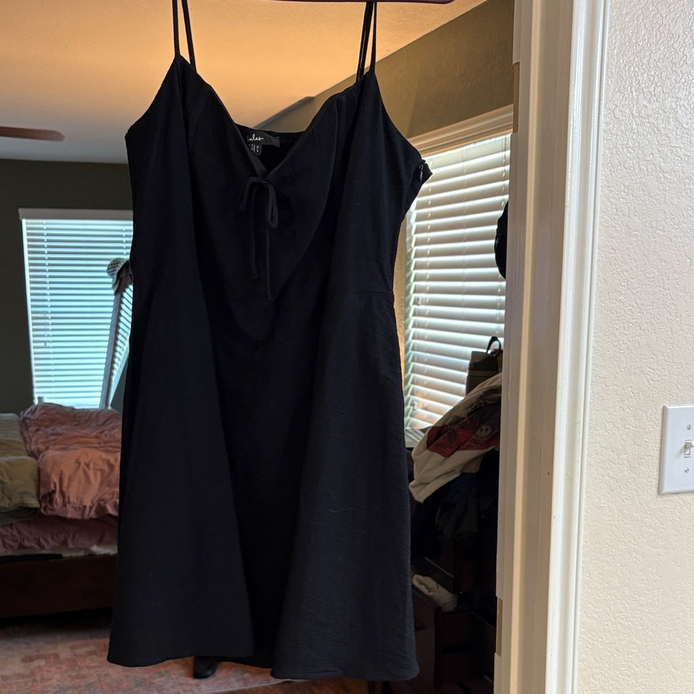 Lulu's Black Mini Slip Dress